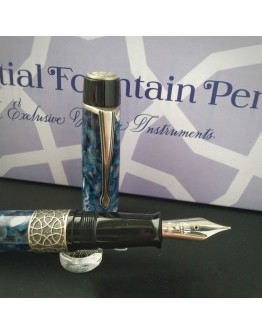 142. Kilk Celestial Blue Fountain Pen + 14K Gold Nib  M nib  (現貨1支)