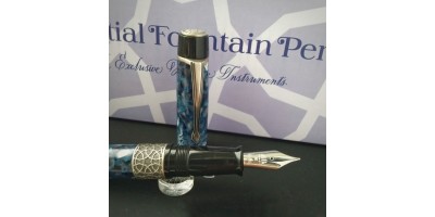 142. Kilk Celestial Blue Fountain Pen + 14K Gold Nib  M nib  (現貨1支)
