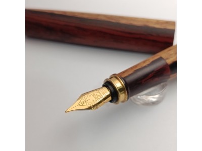 2. SIMEICHU木製鋼筆 小葉紅檀帶白皮 Schmidt F尖 (現貨)