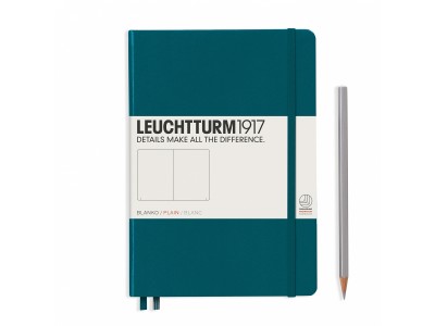 Leuchtturm1917 (A5) Pacific Green, Medium, 間條 ruled 精裝真皮筆記簿